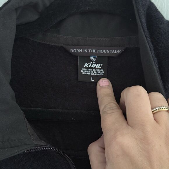 Kuhl Men’s L Sweatshirt 1/4 Zip Dark Gray/Black Pullover Fleece Top - Picture 4 of 8